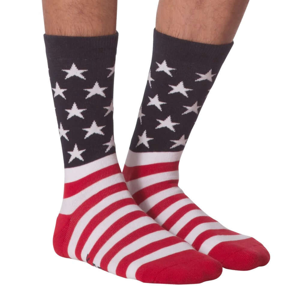 Men's Made in USA Stars and Stripes American Flag Socks