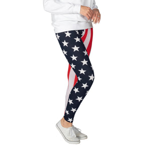 Women's American Flag Patriotic Leggings - theflagshirts